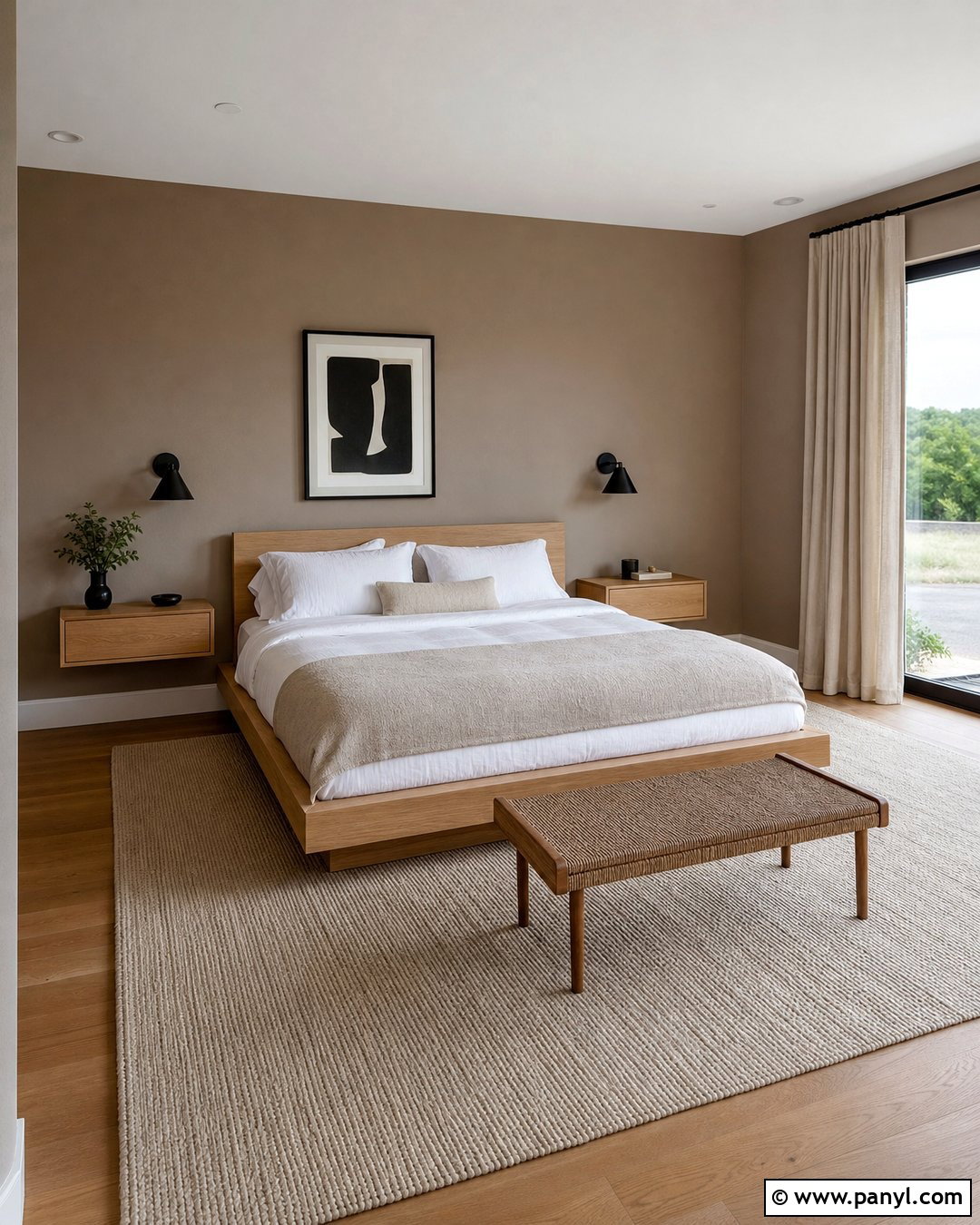 Light Brown Minimalist Bedroom - 35 Light Brown Wall Paint Ideas