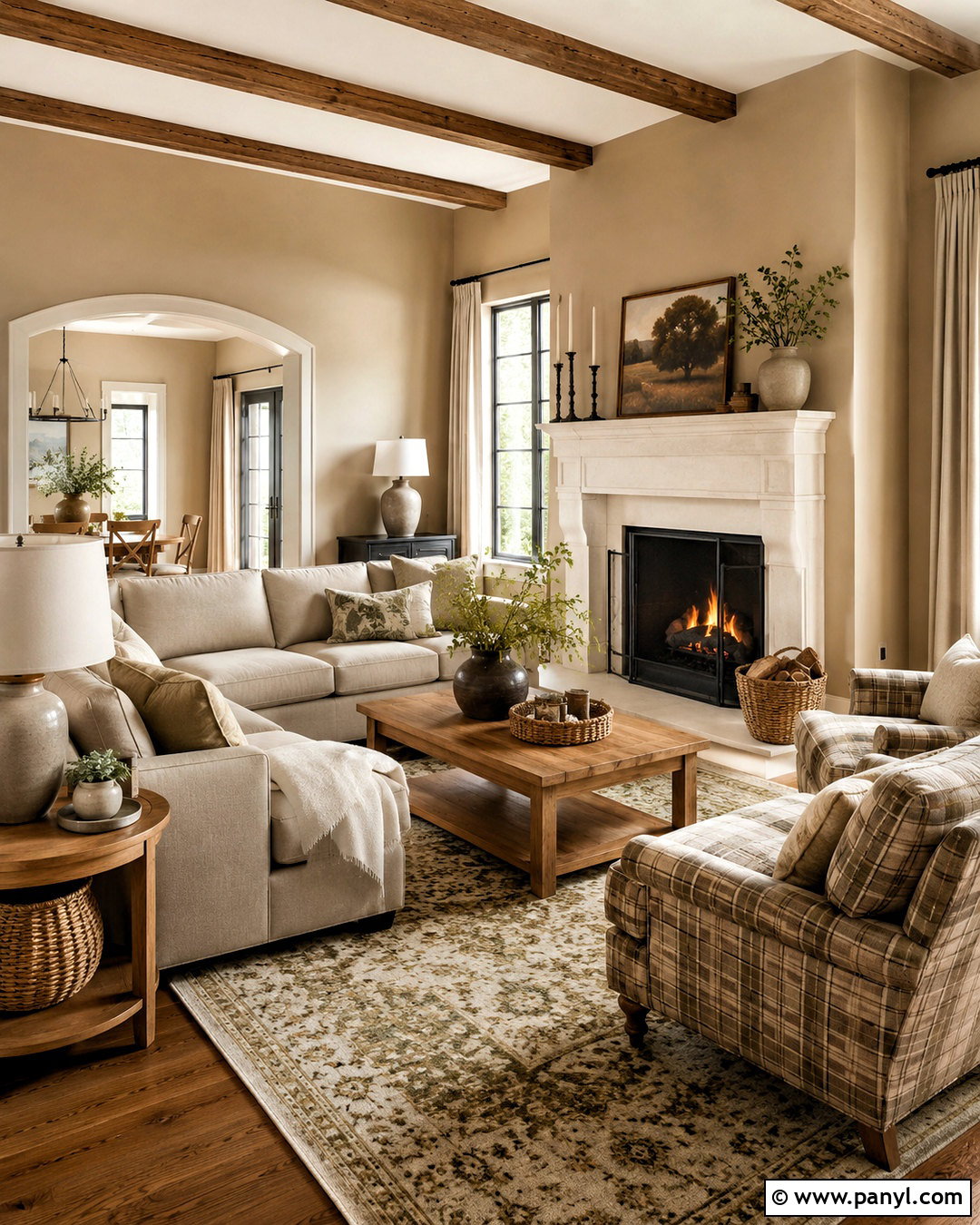 Light Brown Modern Farmhouse Living Room - 20 light brown wall ideas
