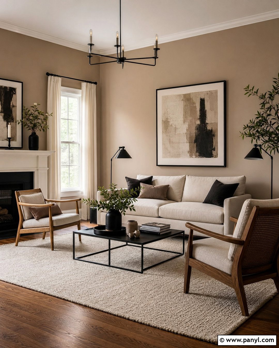 Light Brown Walls With Black Accents - 35 Light Brown Wall Paint Ideas