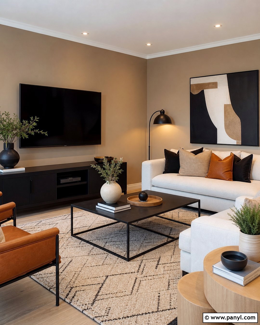 Light Brown Walls With Black Furniture - 35 light brown walls