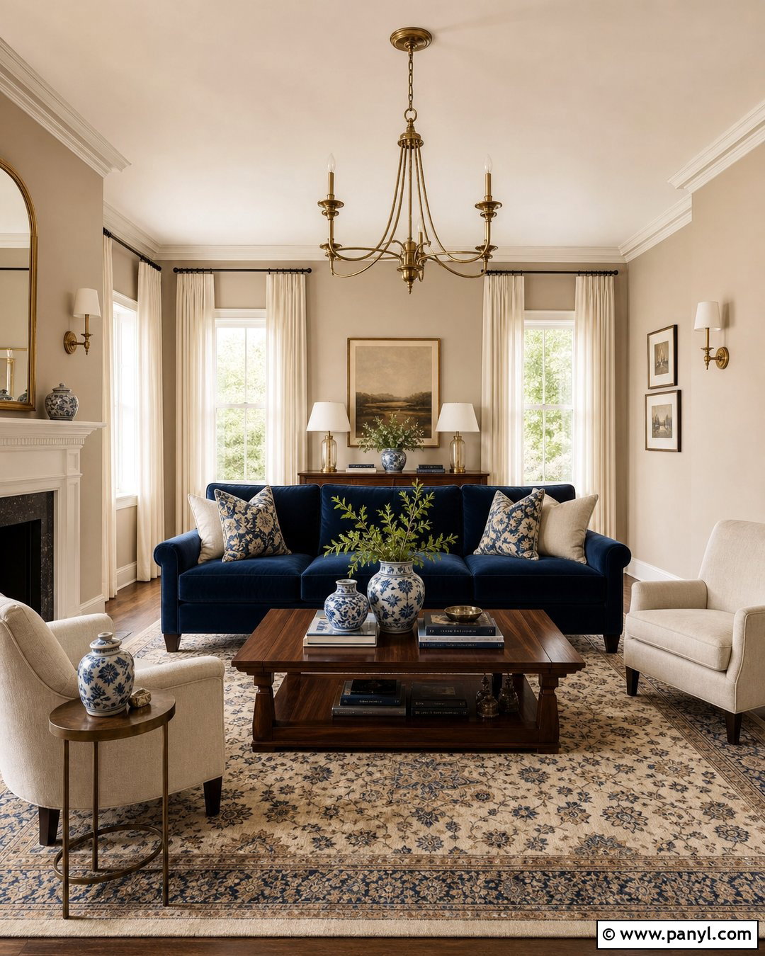 Light Brown Walls With Navy Blue - 35 Light Brown Wall Paint Ideas