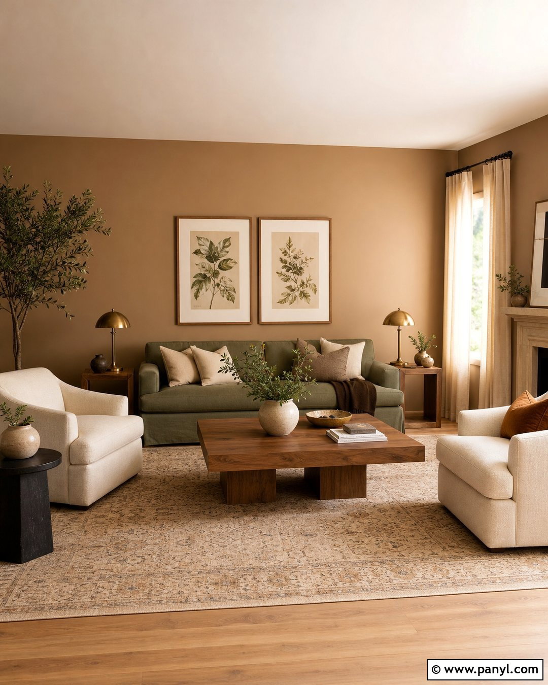 Light Brown Walls With Sage Green Decor - 35 light brown walls