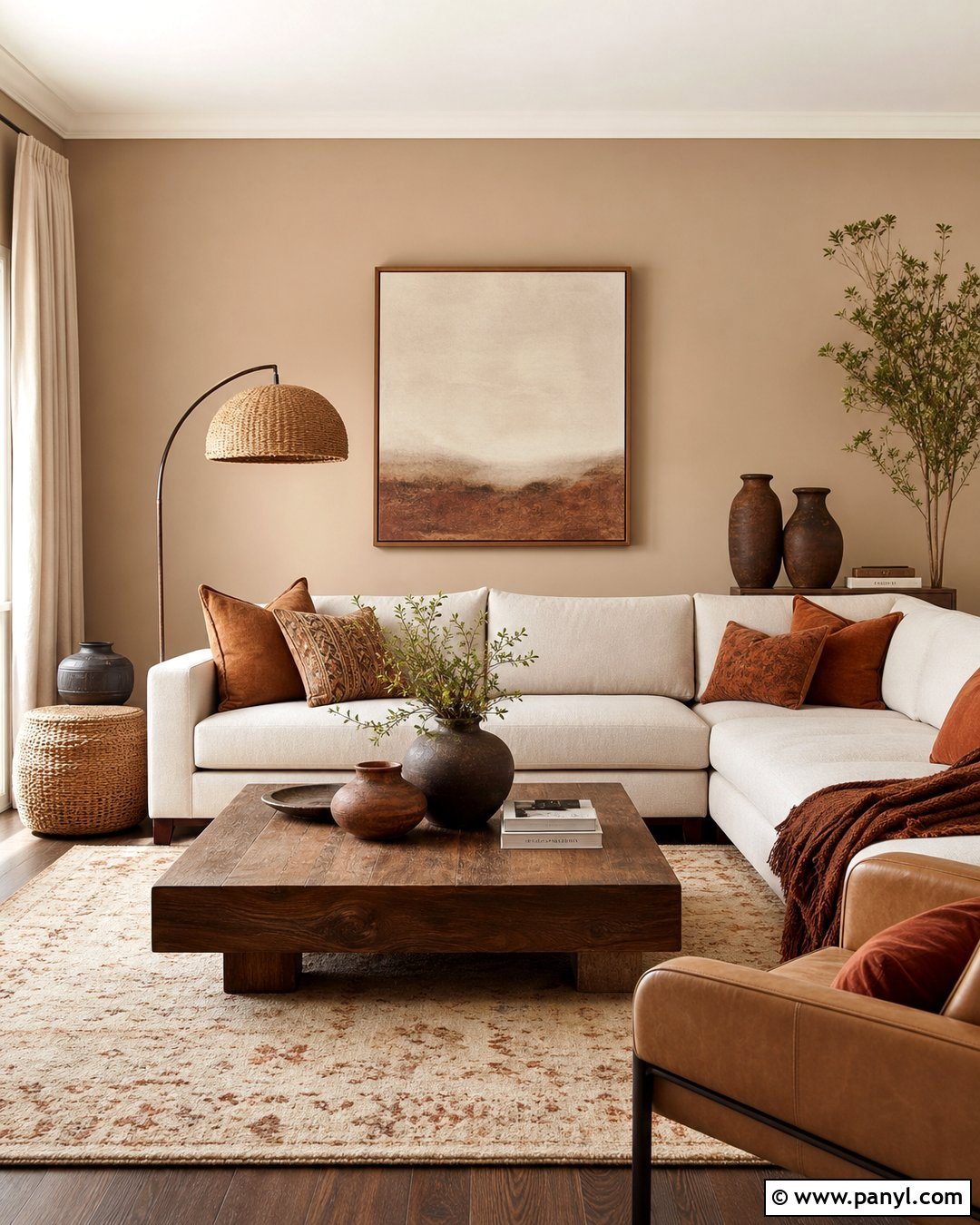 Light Brown Walls With Terracotta Decor - 35 Light Brown Wall Paint Ideas