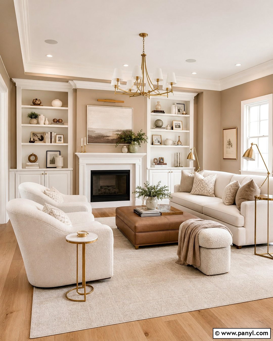 Light Brown Walls With Warm White - 35 Light Brown Wall Paint Ideas