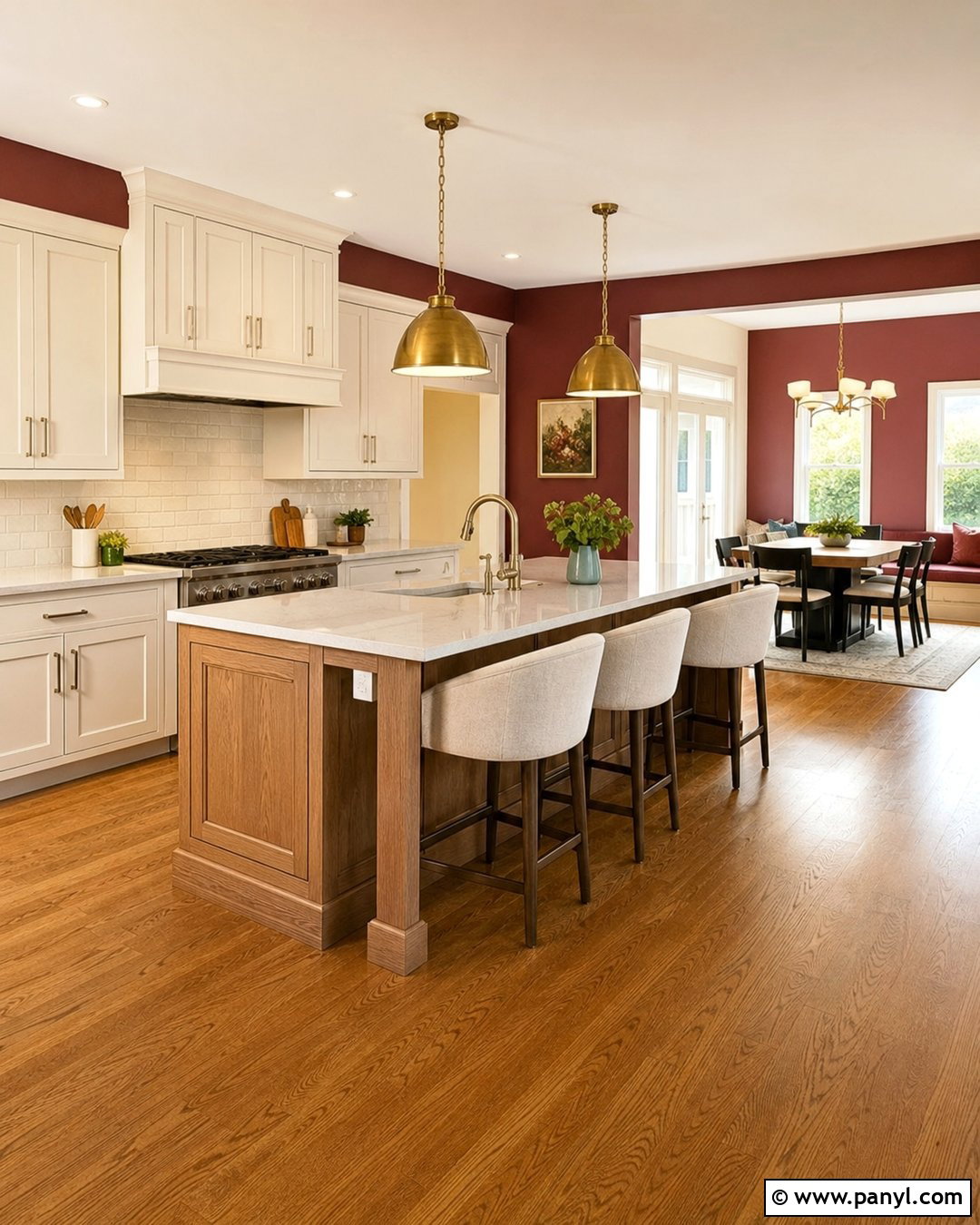 Light Burgundy Kitchen Walls In An Open Kitchen - 20 light burgundy kitchen walls