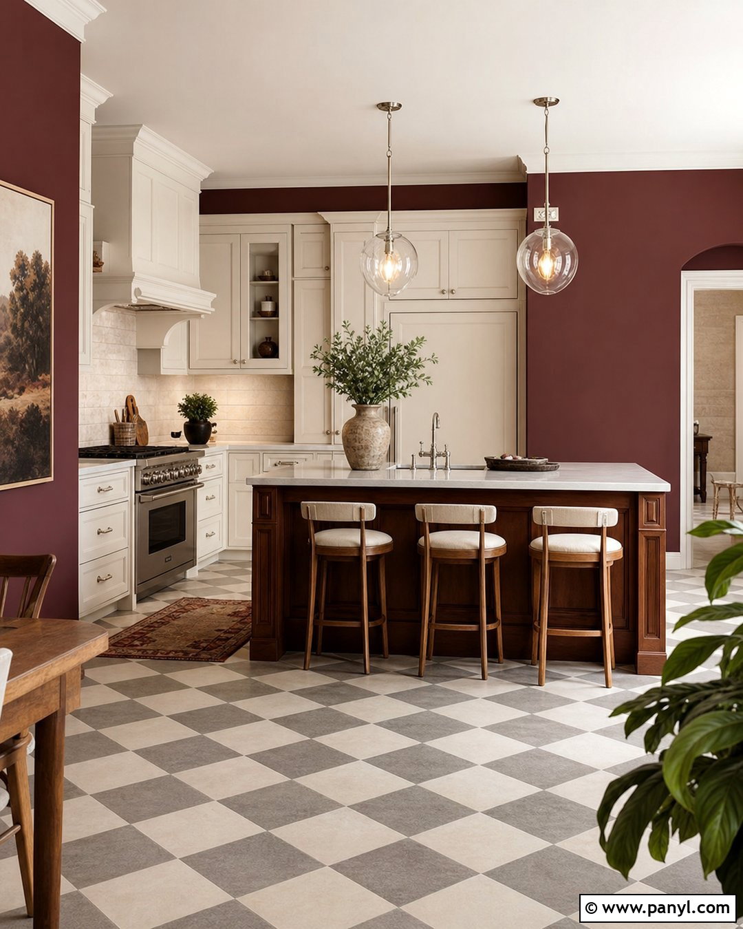Light Burgundy Kitchen Walls With Checkerboard Floors - 20 light burgundy kitchen walls