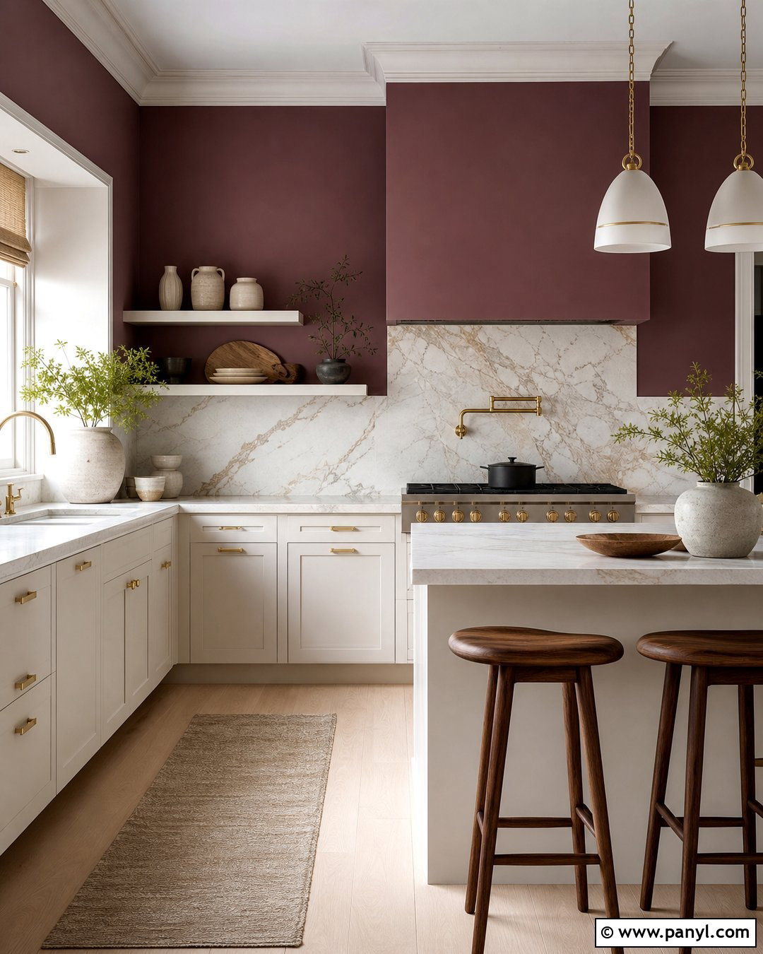 Light Burgundy Kitchen Walls With Marble Backsplash - 20 light burgundy kitchen walls