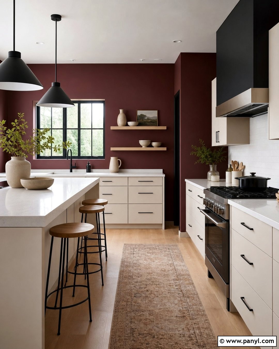 20 Light Burgundy Kitchen Walls for a Rich, Cozy Makeover