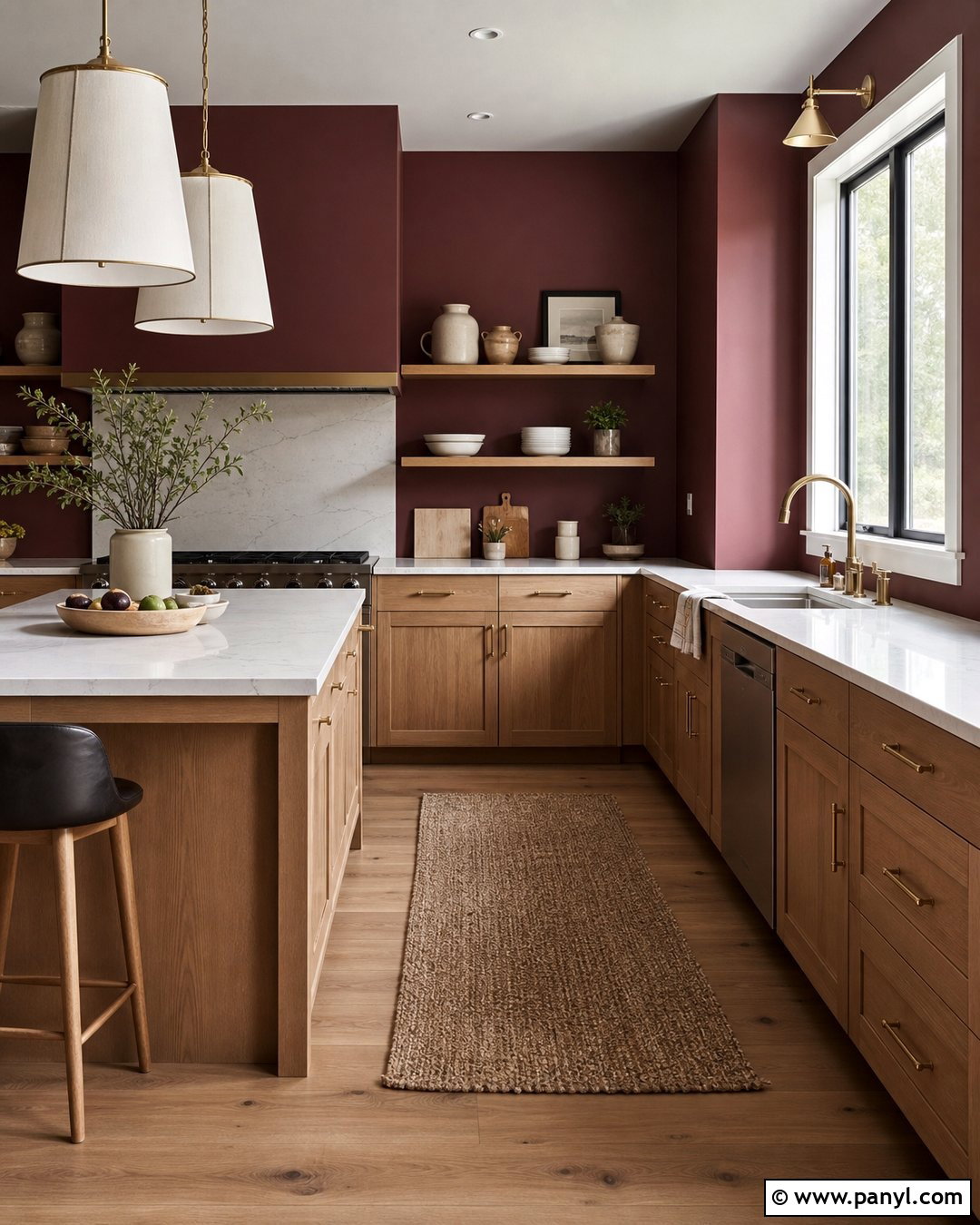 Light Burgundy Kitchen Walls With Natural Oak Cabinets - 20 light burgundy kitchen walls