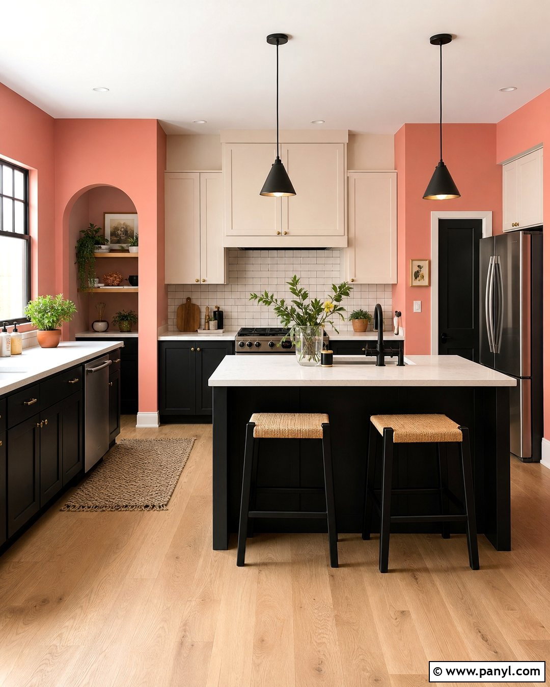 Light Coral Walls With Black Cabinets - 20 Light Coral Kitchen Walls