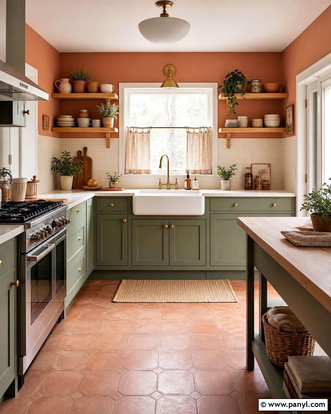 Light Coral Walls With Sage Green Cabinets - 20 Light Coral Kitchen Walls