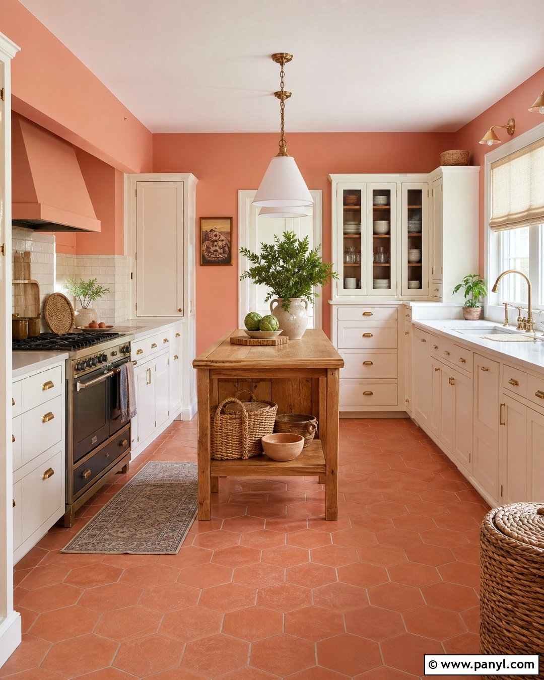 Light Coral Walls With Terracotta Floor Tiles - 20 Light Coral Kitchen Walls