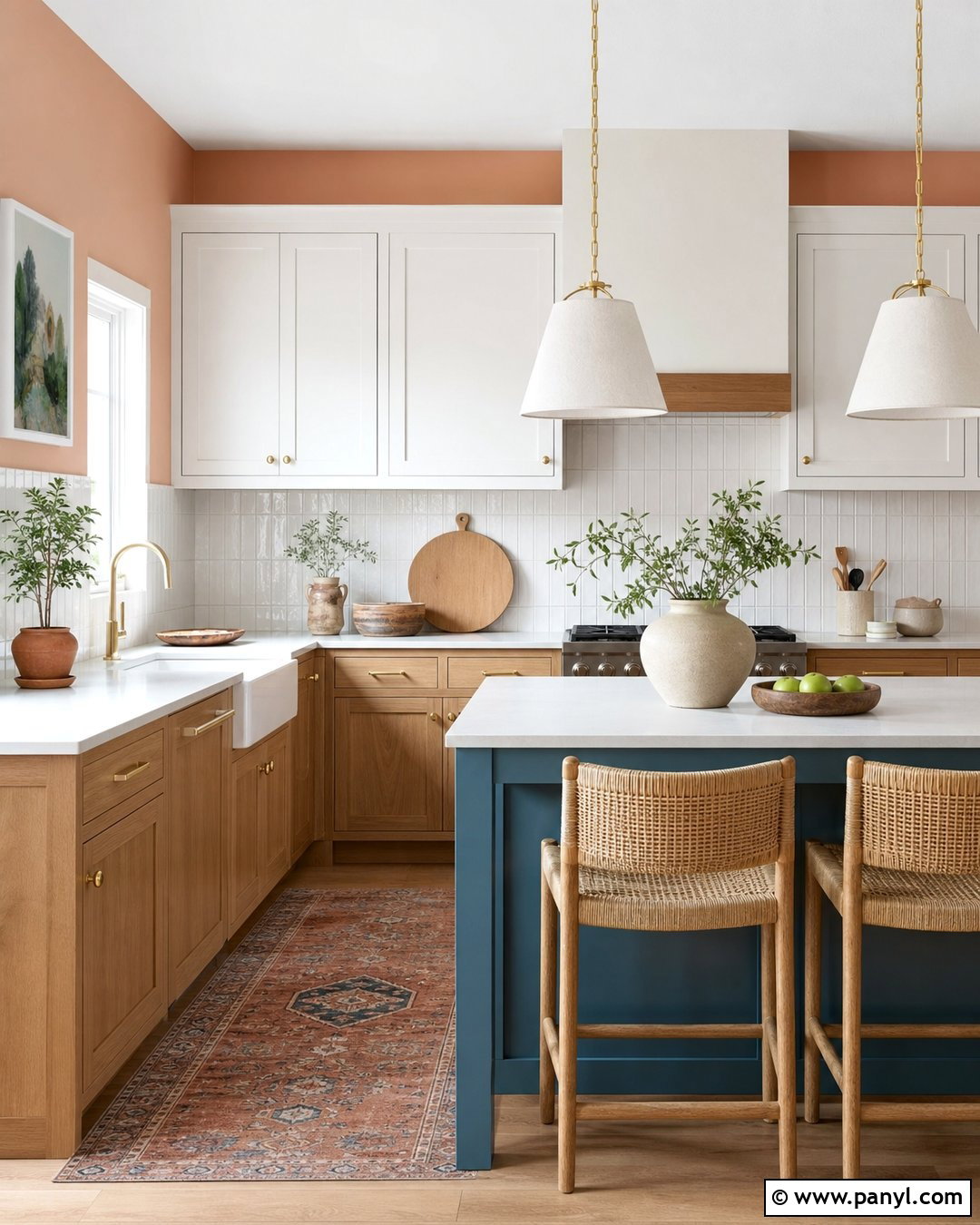 Light Coral Walls With Two Tone Cabinets - 20 Light Coral Kitchen Walls