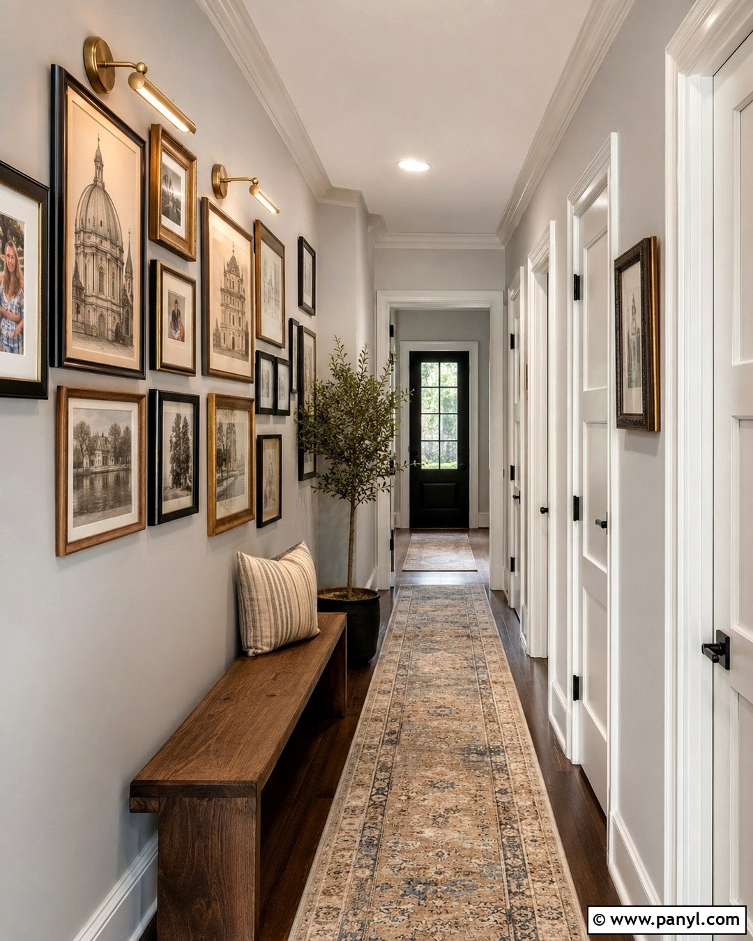 Light French Gray Hallway Gallery Wall - 20 Light French Gray Walls