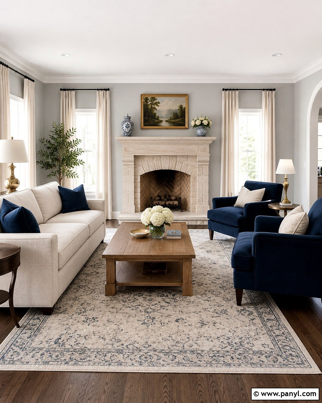 Light French Gray Living Room With White Trim - 20 Light French Gray Walls