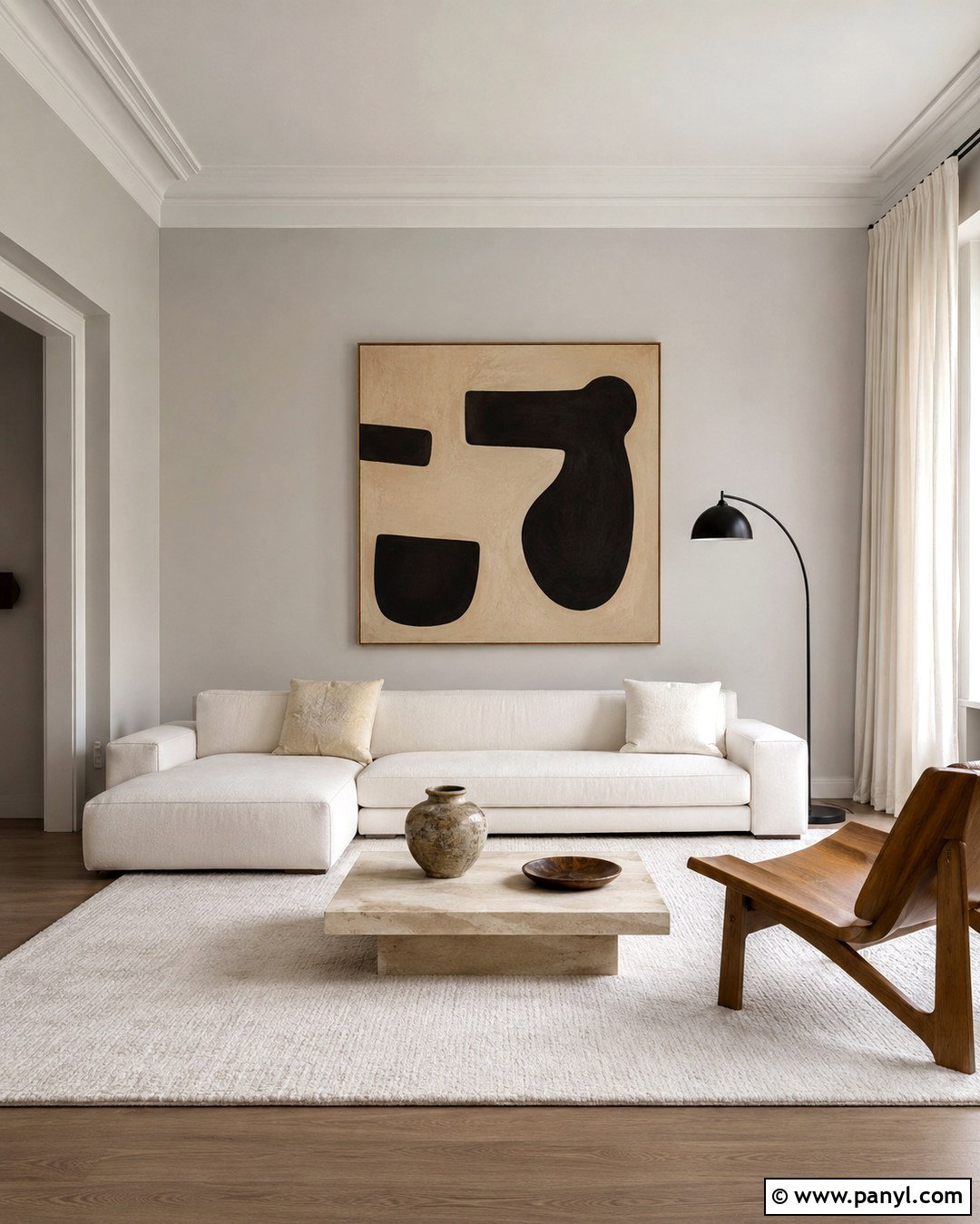 Light French Gray Minimalist Living Room - 20 Light French Gray Walls