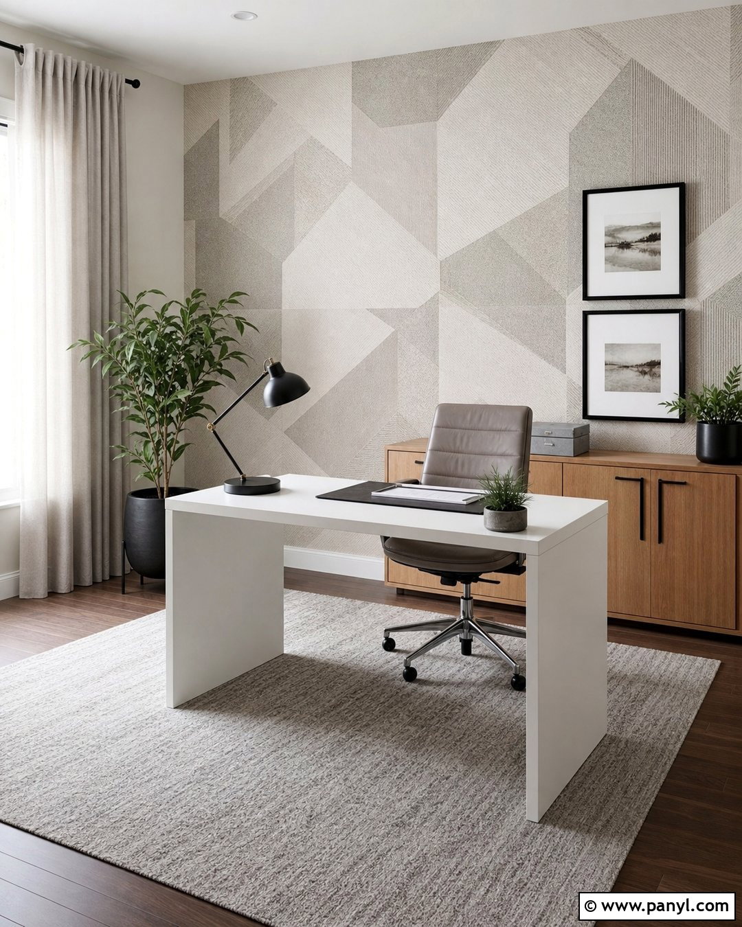 Light Geometric Wallpaper Accent Wall - 25 Light Accent Wall Ideas