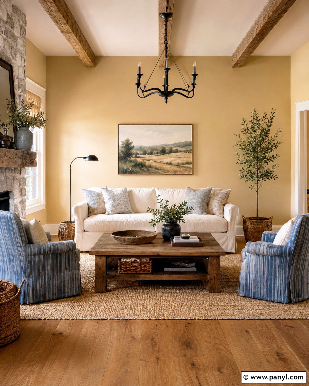 Light Gold Wall Paint For A Farmhouse Living Room - 20 Light Gold Wall Paint Ideas