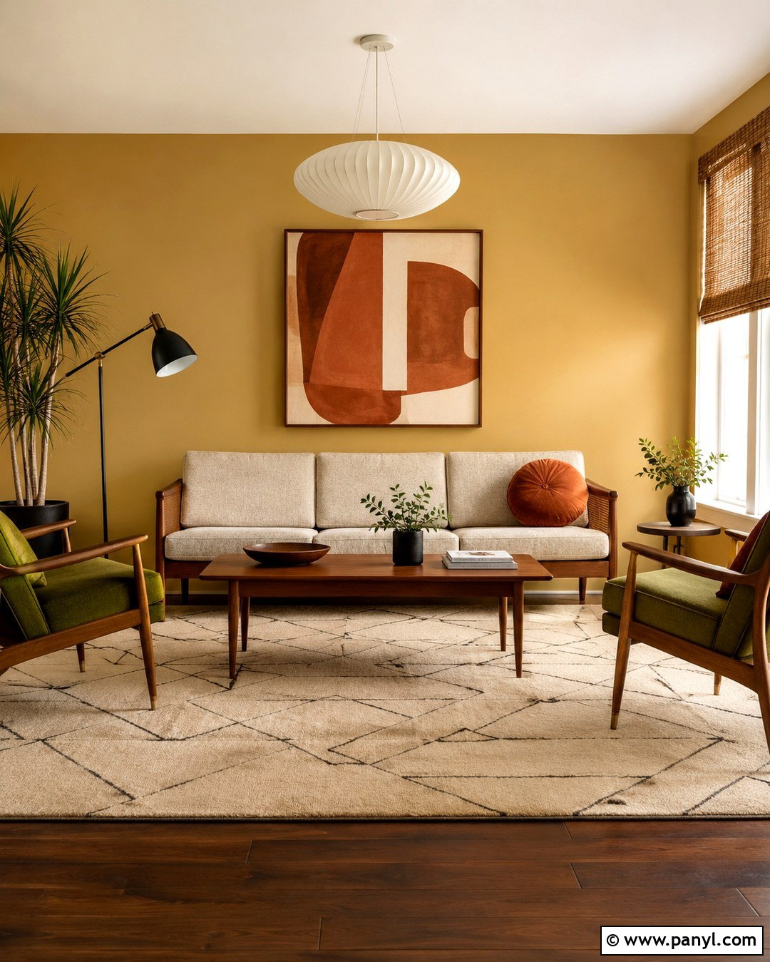 Light Gold Wall Paint For A Midcentury Living Room - 20 Light Gold Wall Paint Ideas