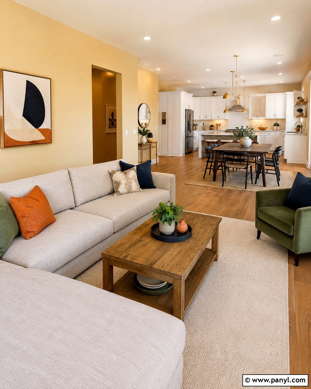 Light Gold Wall Paint For An Open Floor Plan - 20 Light Gold Wall Paint Ideas