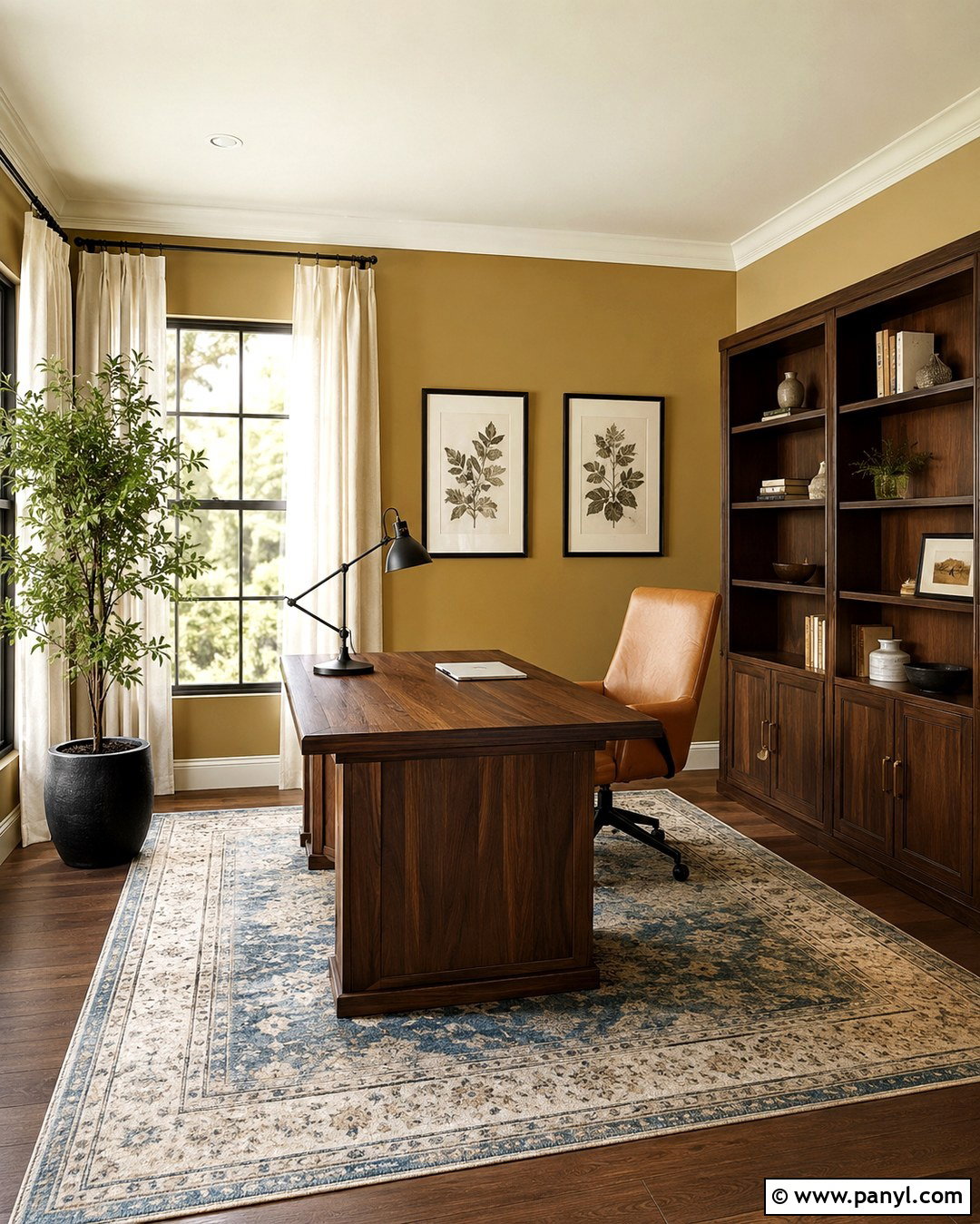 Light Gold Wall Paint With Walnut Wood - 20 Light Gold Wall Paint Ideas