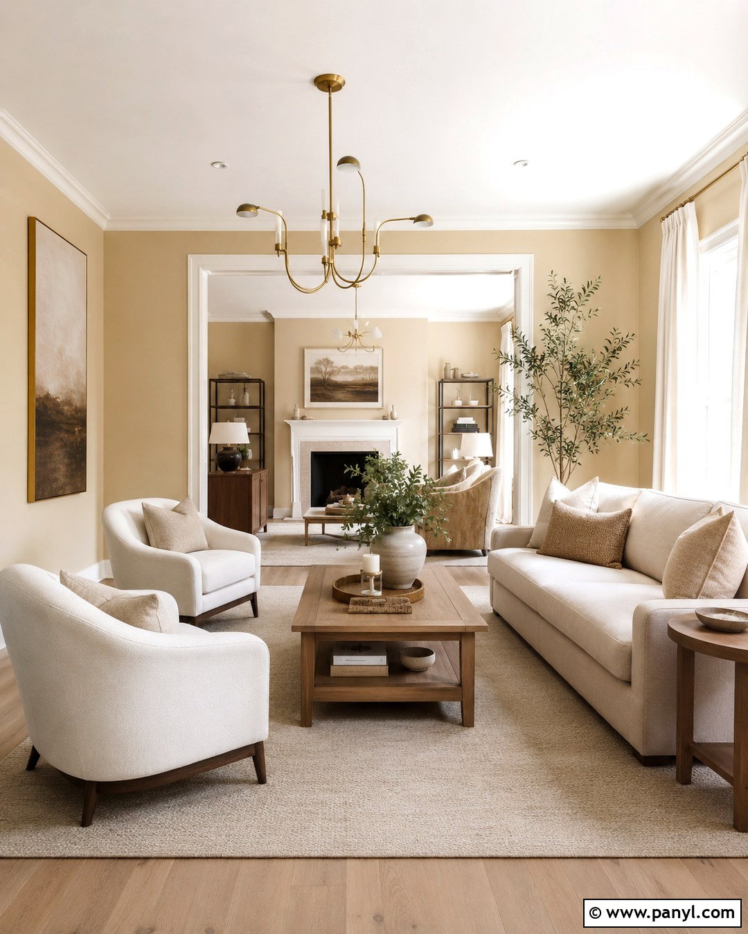 Light Gold Wall Paint With Warm White - 20 Light Gold Wall Paint Ideas