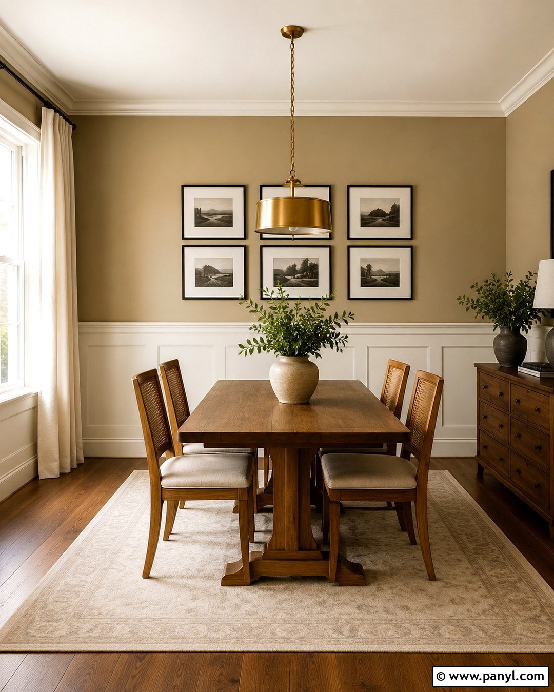 Light Gold Wall Paint With White Wainscoting - 20 Light Gold Wall Paint Ideas
