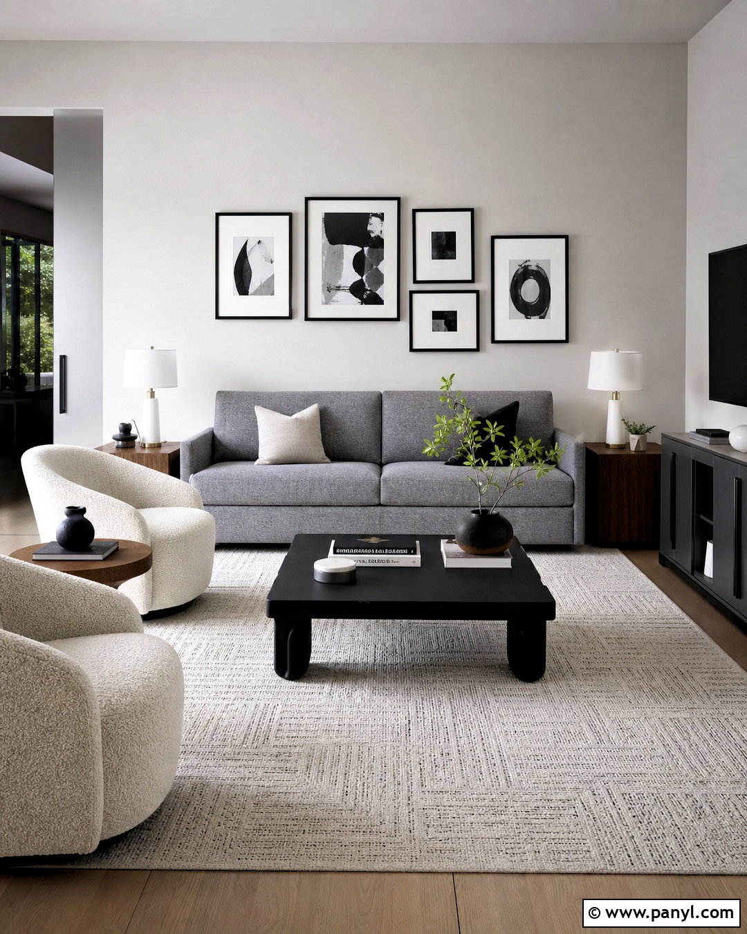 Light Gray And Black Living Room - 20 gray color palette living room ideas