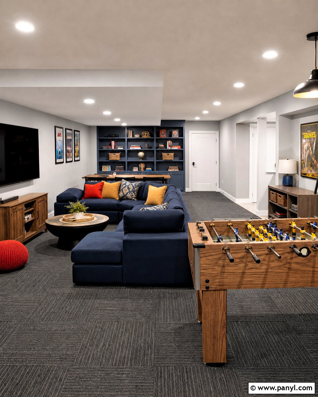 Light Gray Basement Game Room - 20 basement colors ideas