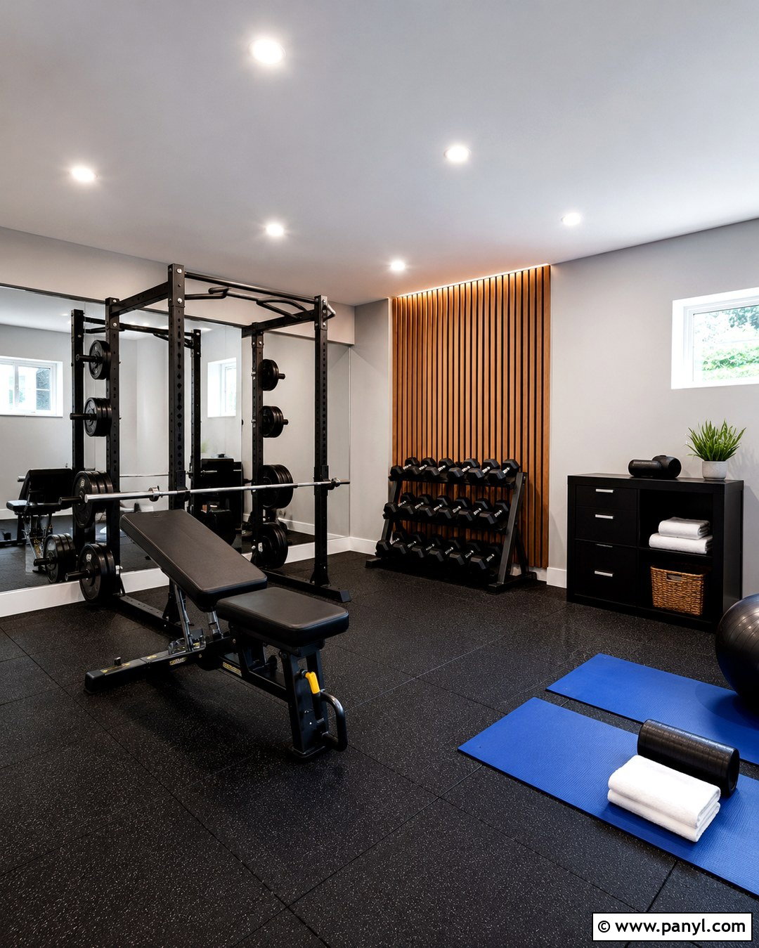 Light Gray Basement Home Gym - 20 Light Gray Basement Walls