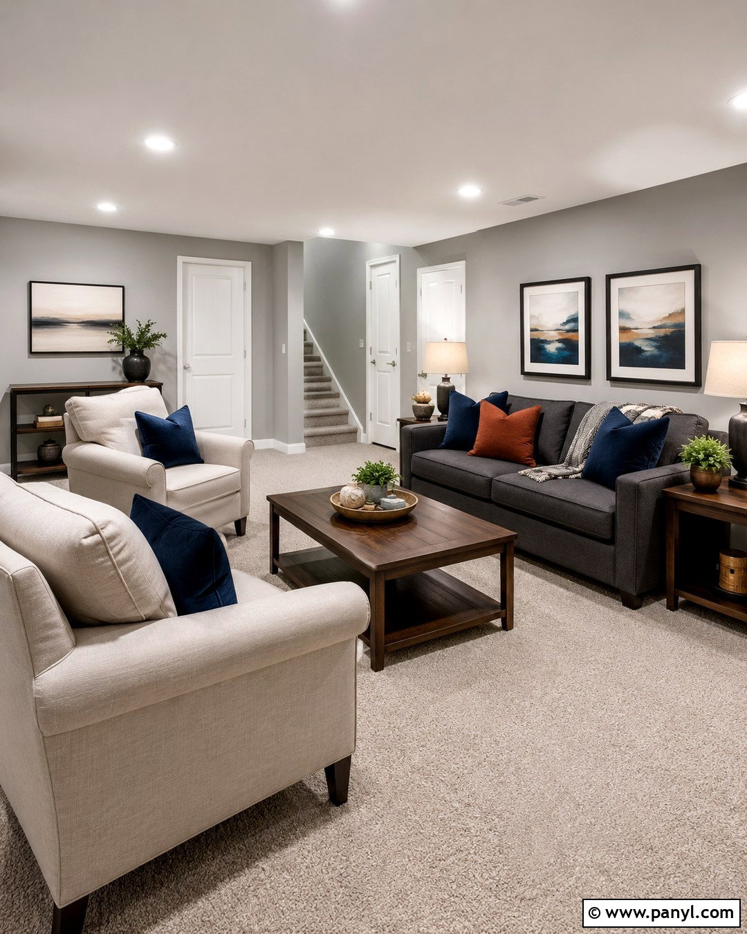 Light Gray Basement With Beige Carpet - 20 Light Gray Basement Walls