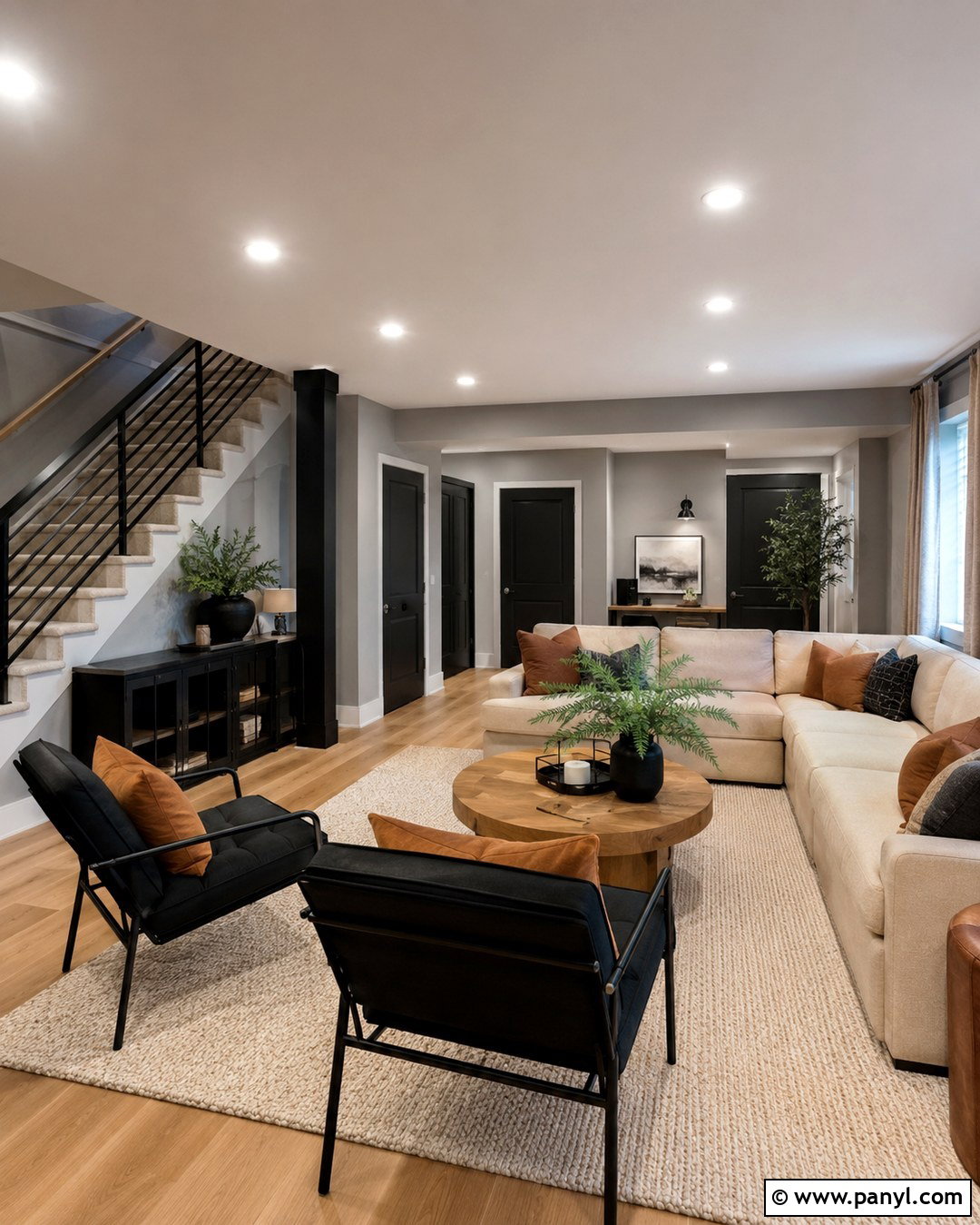 Light Gray Basement With Black Accents - 20 Light Gray Basement Walls