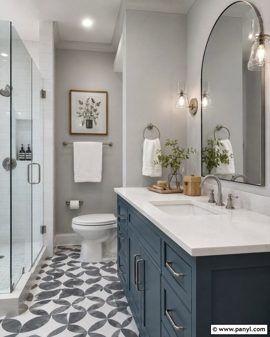 Light Gray Bathroom Walls With Blue Vanity - 20 Bathroom Wall Color With Blue Vanity Ideas