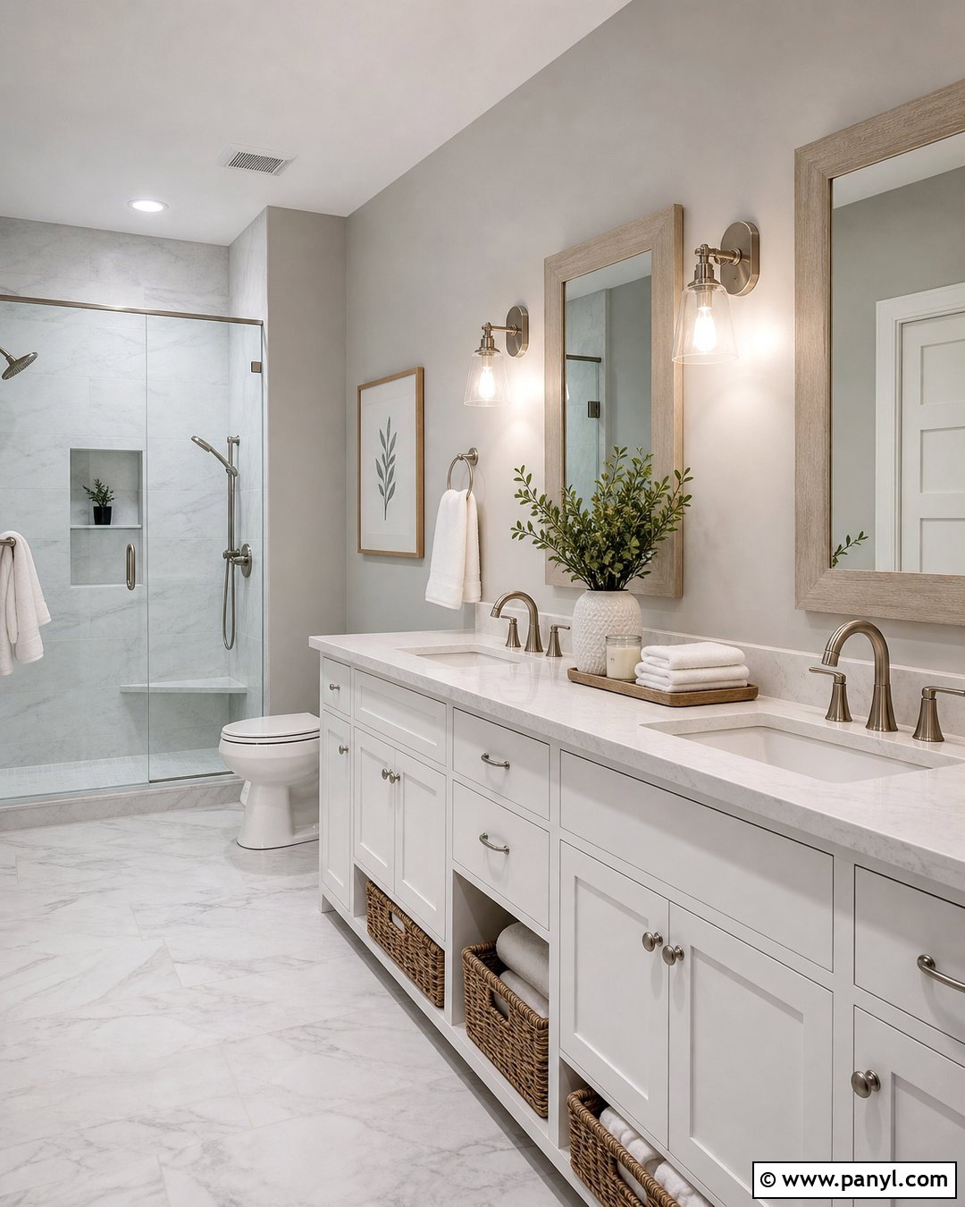 Light Gray Bathroom Walls With White Vanity - 30 gray bathroom walls