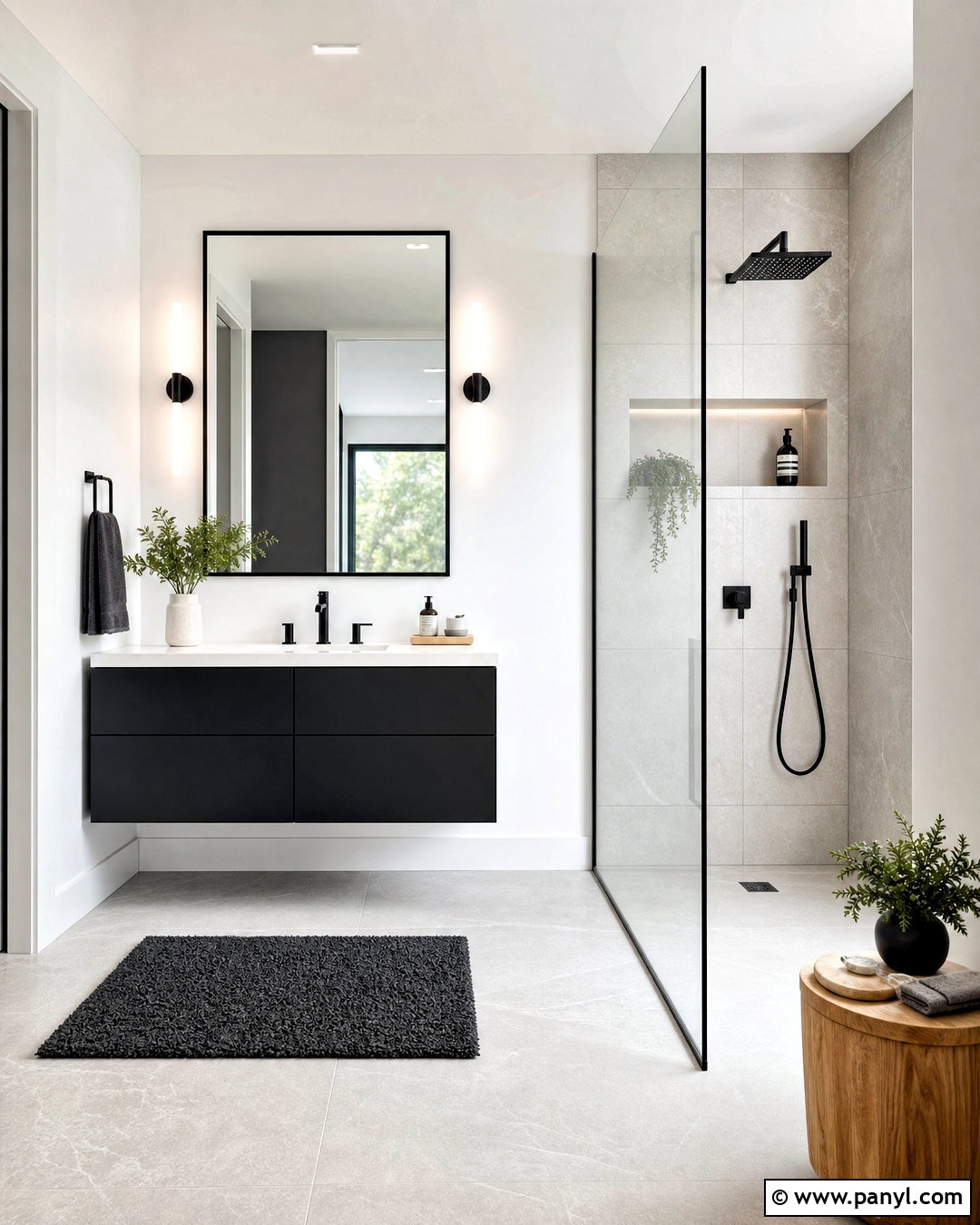 Light Gray Bathroom With Black Fixtures - 20 light gray bathroom ideas