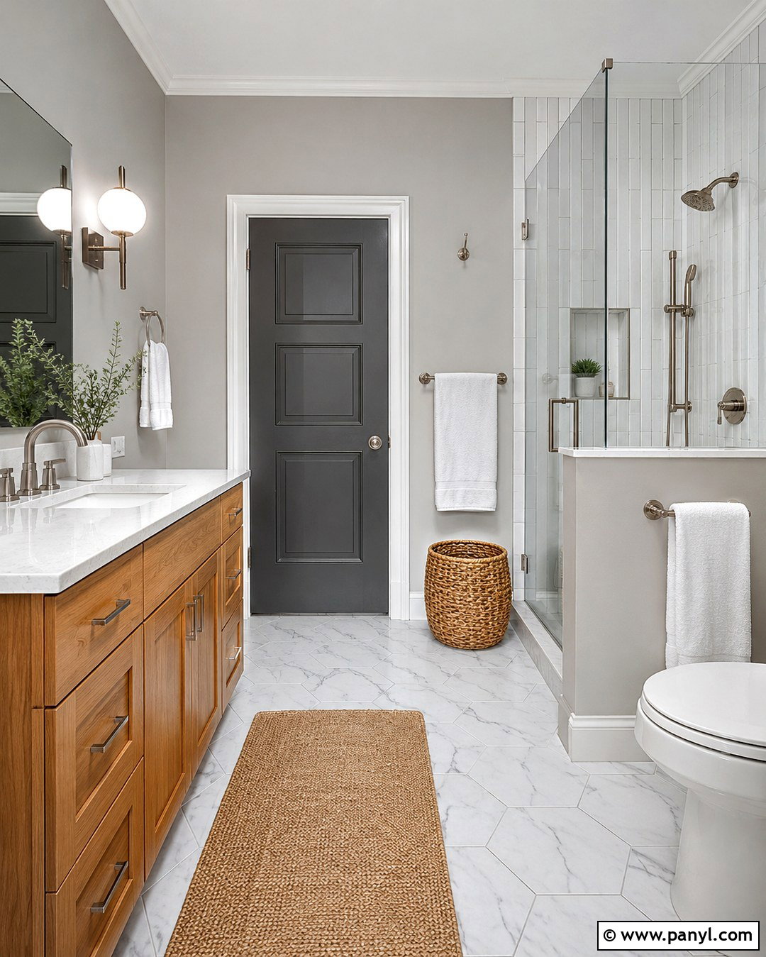 Light Gray Bathroom With Dark Gray Doors - 20 Light Gray Walls With Dark Gray Doors