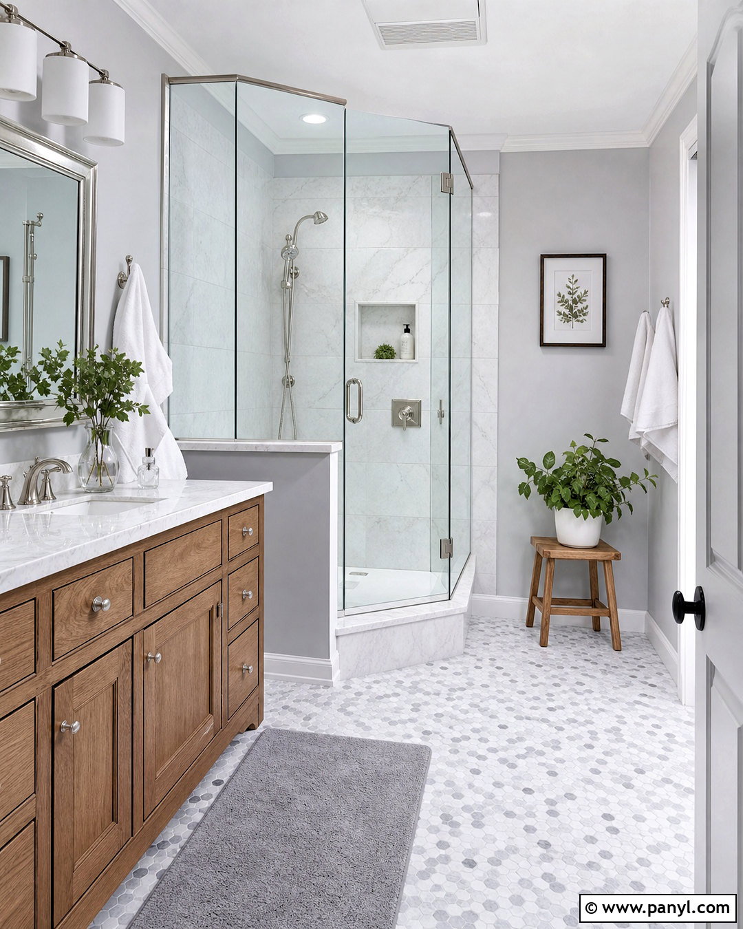 Light Gray Bathroom With Marble - 20 light gray room ideas