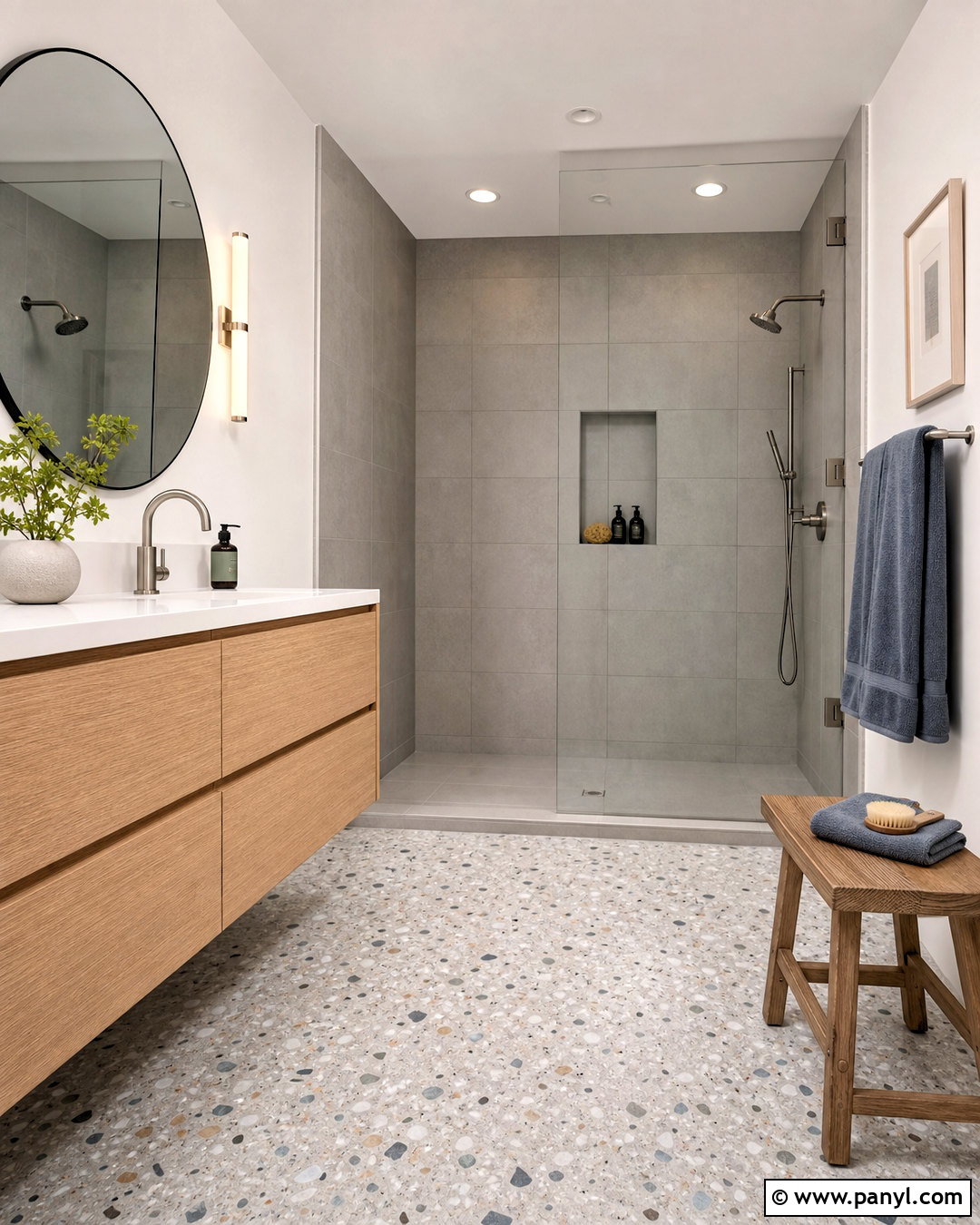 Light Gray Bathroom With Terrazzo Floor - 20 light gray bathroom ideas