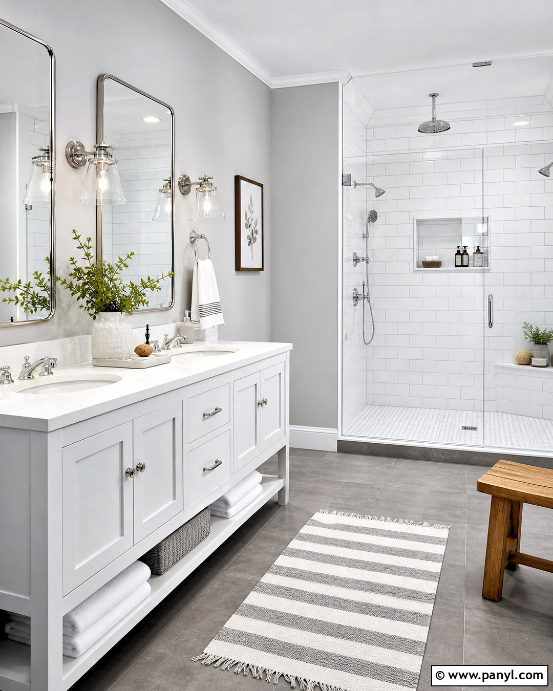 Light Gray Bathroom With White Subway Tile - 20 light gray bathroom ideas