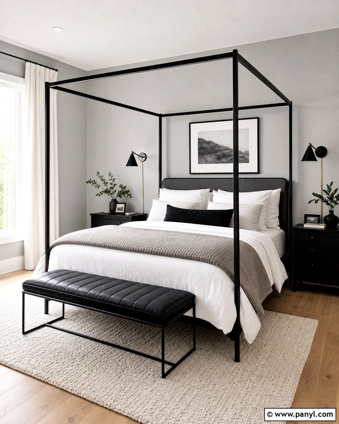 Light Gray Bedroom With Black Accents - 20 light gray bedroom ideas