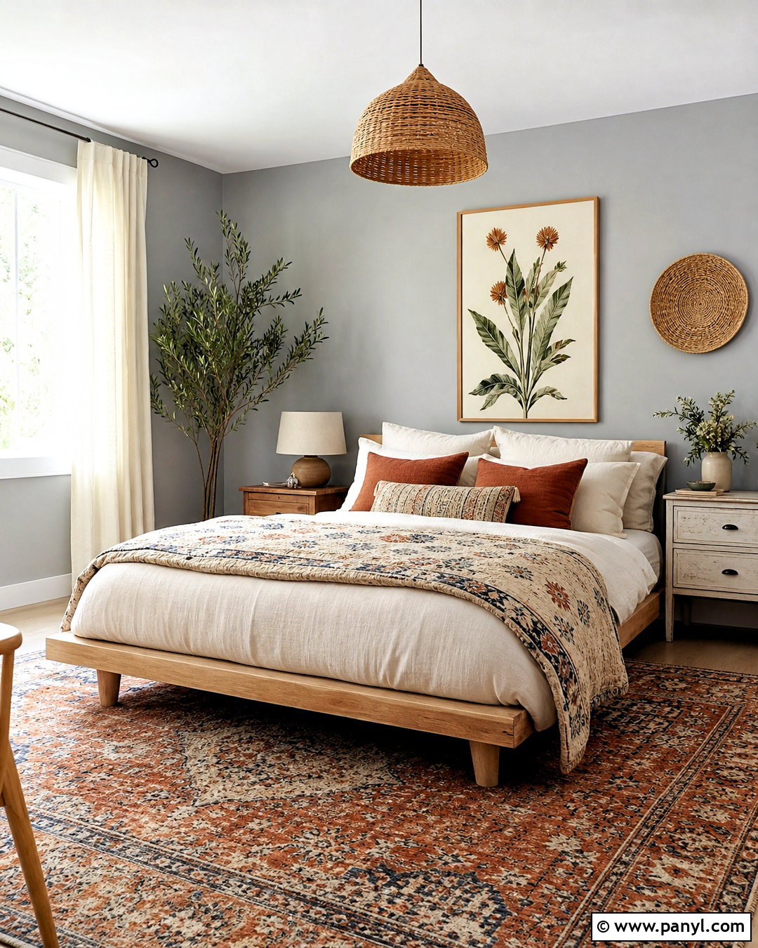 Light Gray Bedroom With Boho Decor - 20 light gray walls bedroom ideas