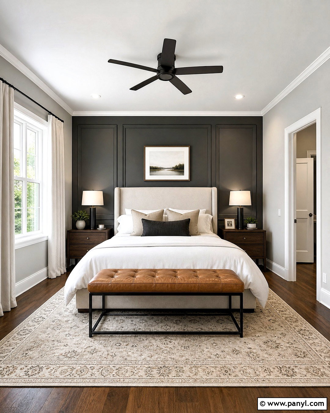Light Gray Bedroom With Charcoal Accent Wall - 20 light gray walls bedroom ideas
