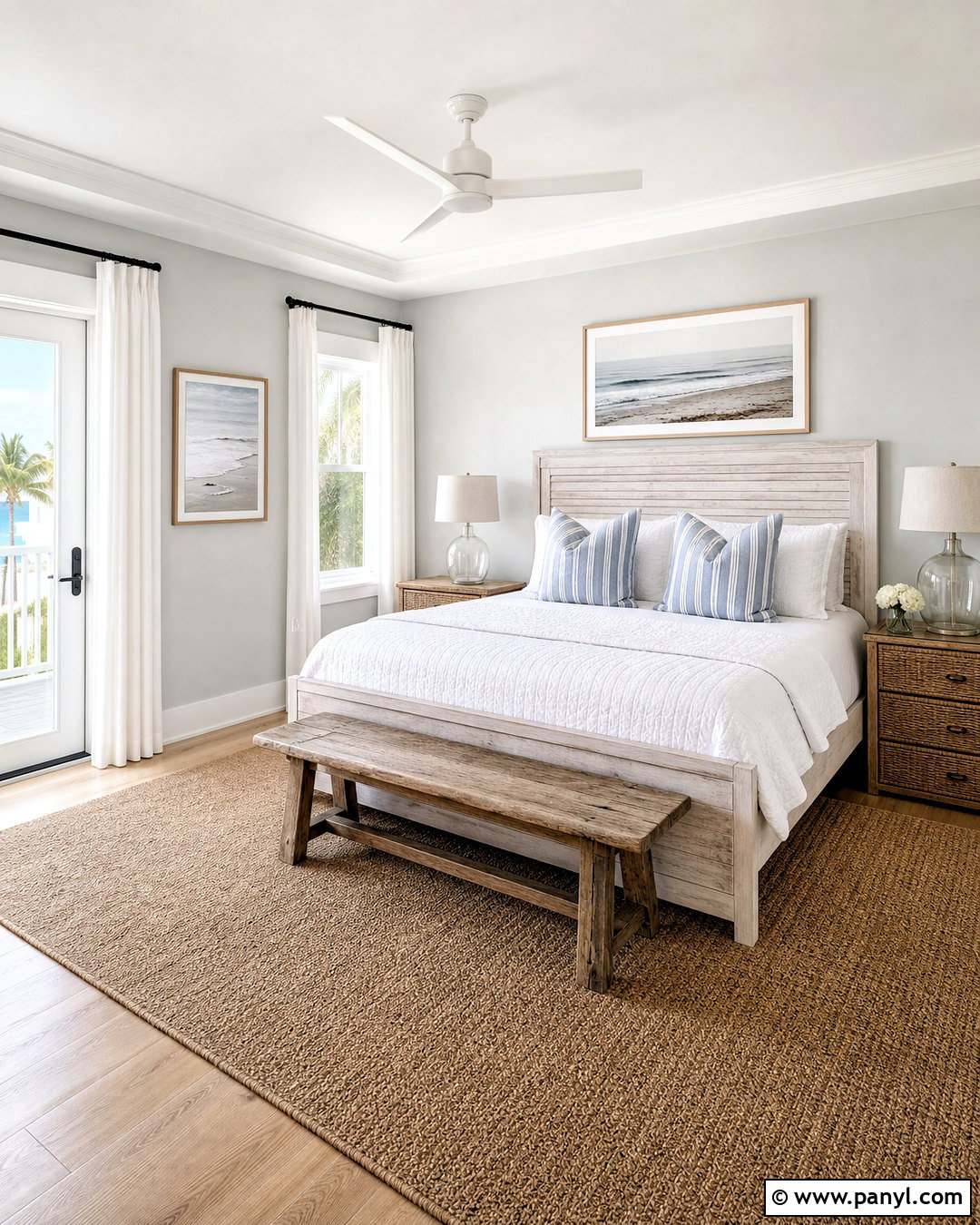 Light Gray Bedroom With Coastal Decor - 20 light gray walls bedroom ideas