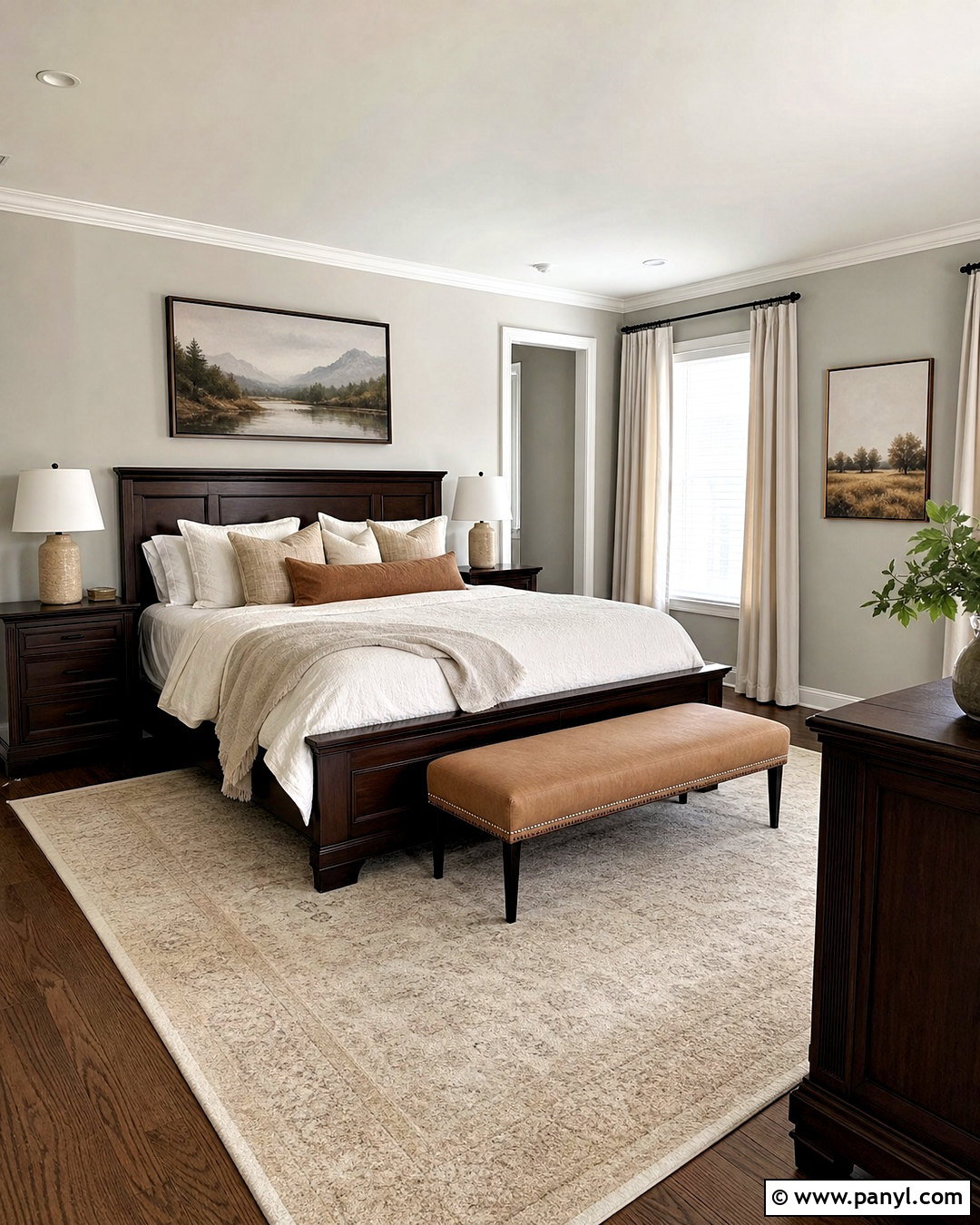 Light Gray Bedroom With Dark Wood Furniture - 20 light gray walls bedroom ideas