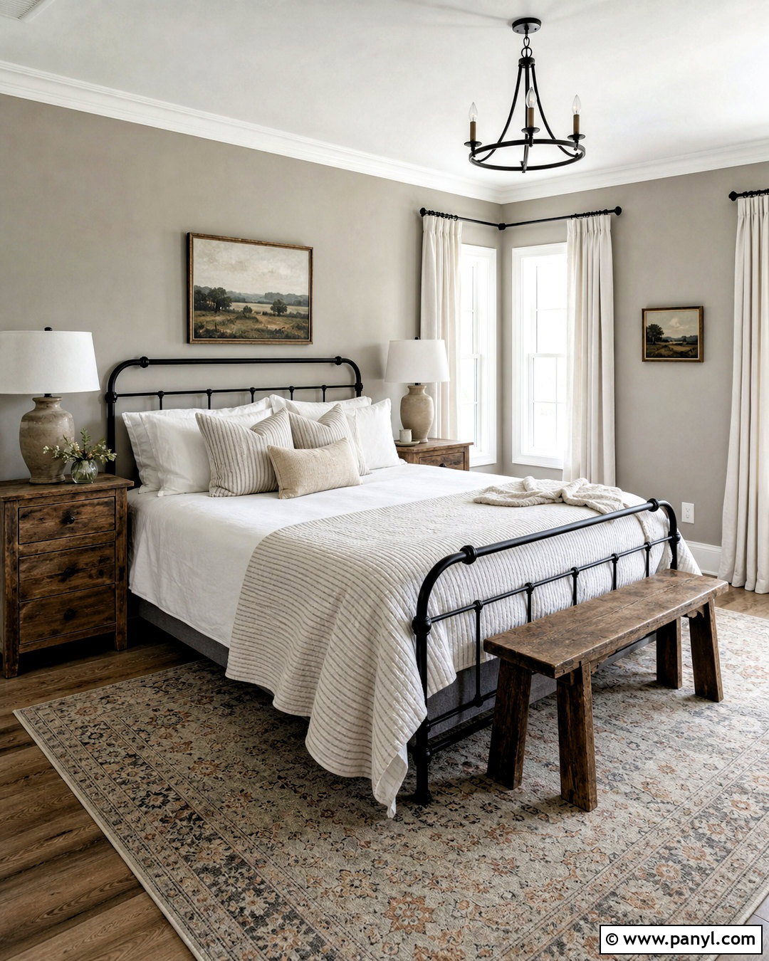 Light Gray Bedroom With Farmhouse Decor - 20 light gray walls bedroom ideas