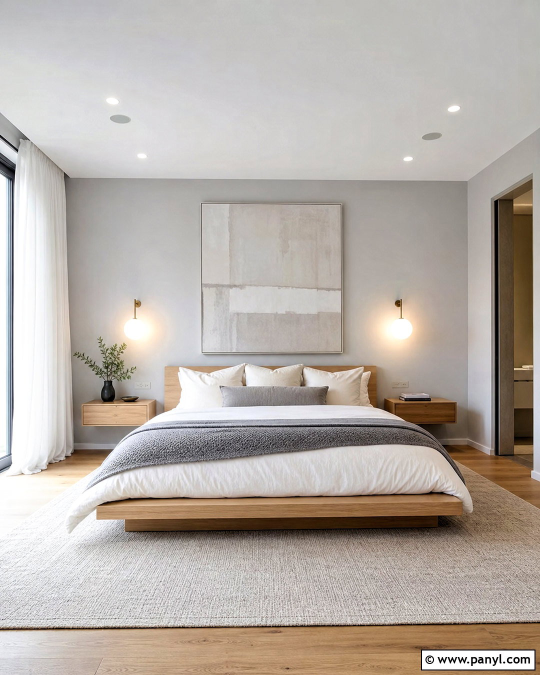 Light Gray Bedroom With Modern Minimalist Decor - 20 light gray walls bedroom ideas