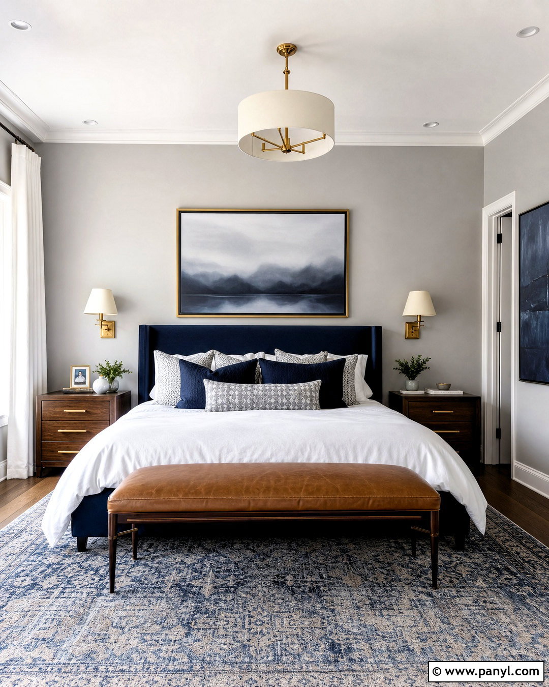 Light Gray Bedroom With Navy Blue - 20 light gray bedroom ideas