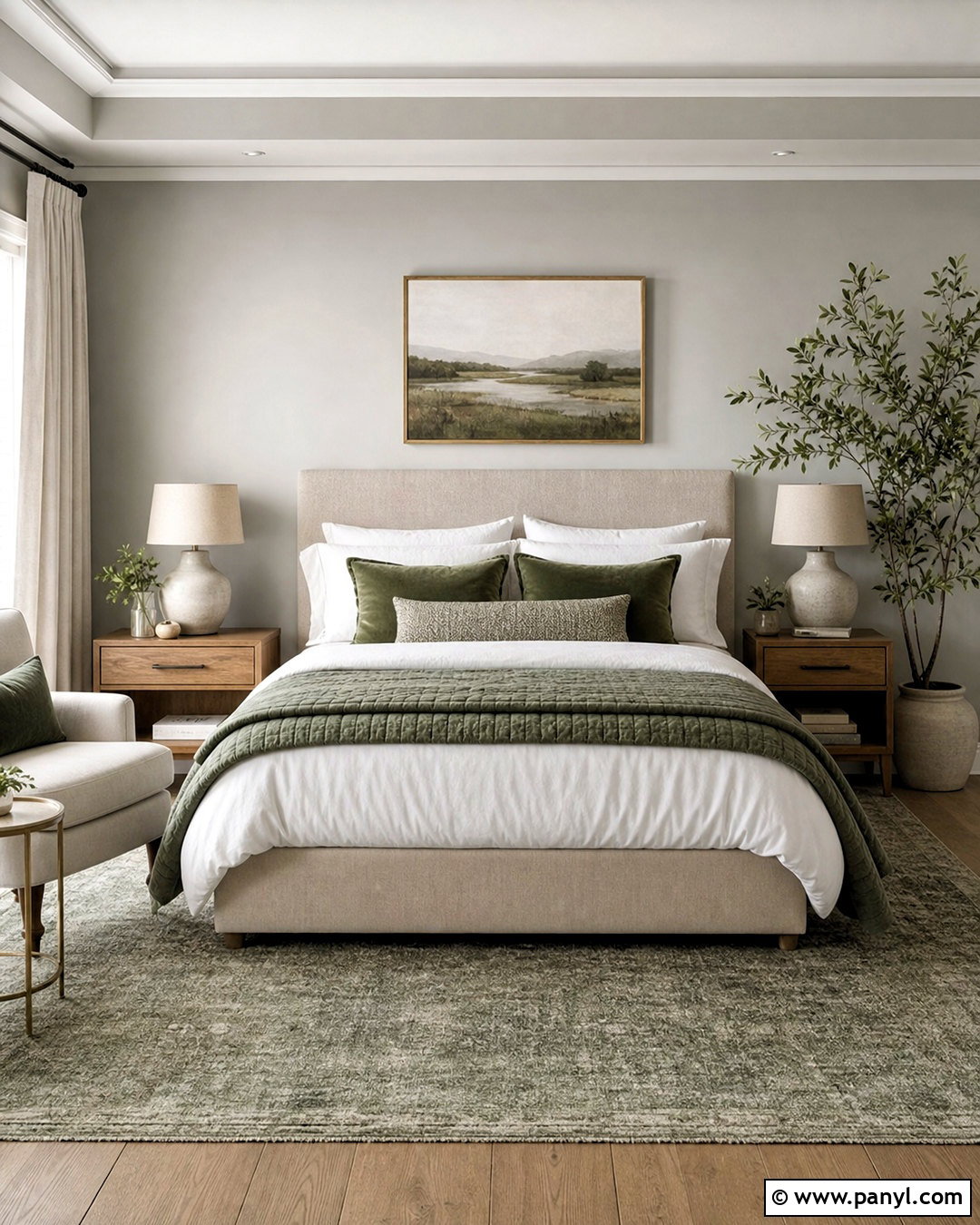 Light Gray Bedroom With Sage Green Accents - 20 light gray walls bedroom ideas