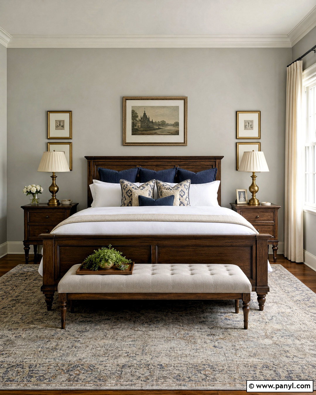 Light Gray Bedroom With Traditional Furniture - 20 light gray walls bedroom ideas