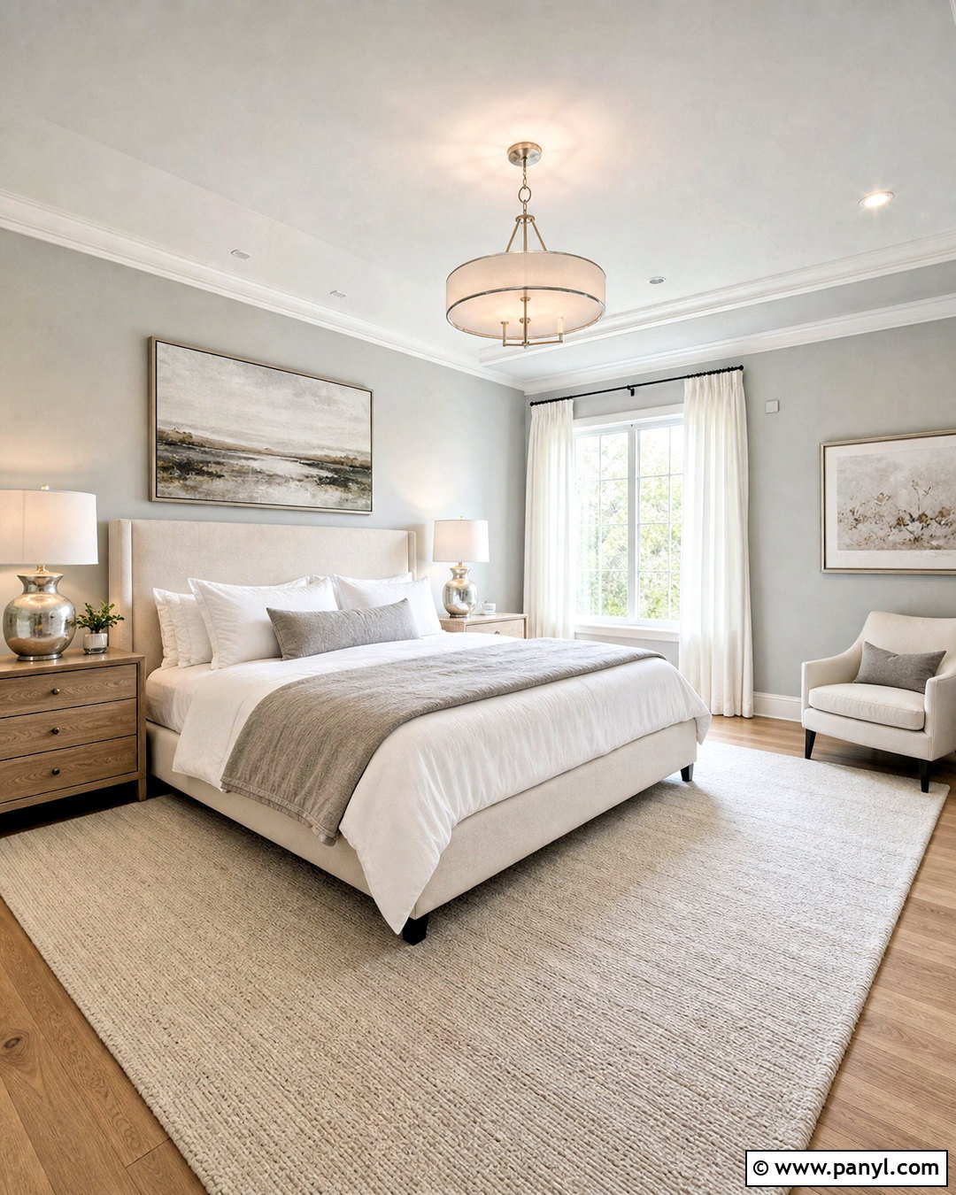 Light Gray Bedroom With White Bedding - 20 gray walls bedroom ideas